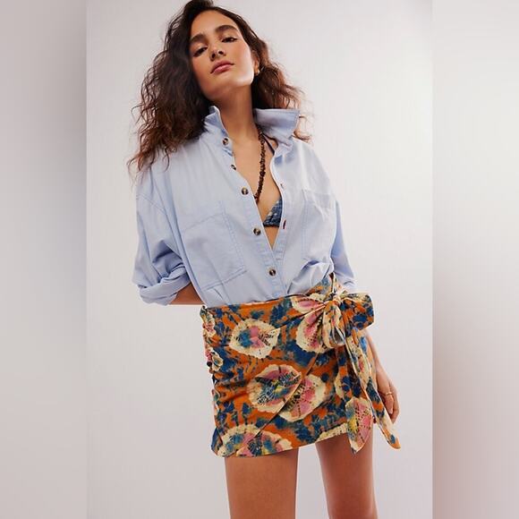 Free People Sweet As Beach Mini Skirt Size 4 - Picture 4 of 9